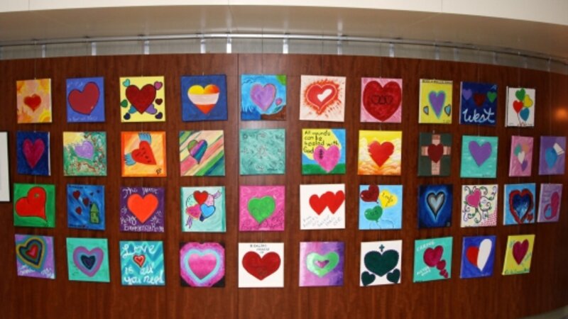 3rd Annual Exhibit The Heart of Healing - Collaborative Piece by 42 Nurses at ALMH
