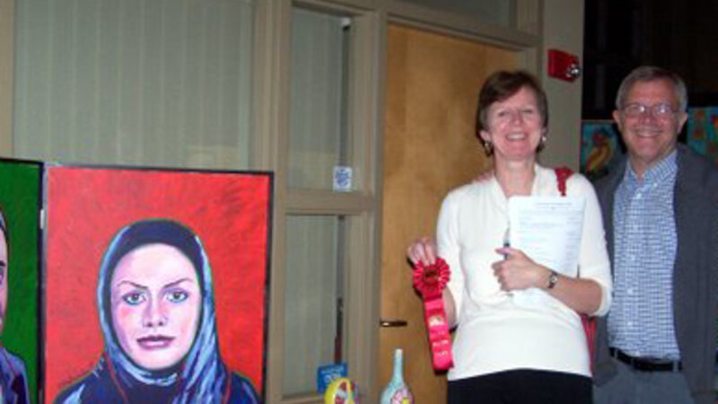 4th Annual Exhibit Iranian Martyrs (Left) and 3 Pysanky Eggs (Right)
