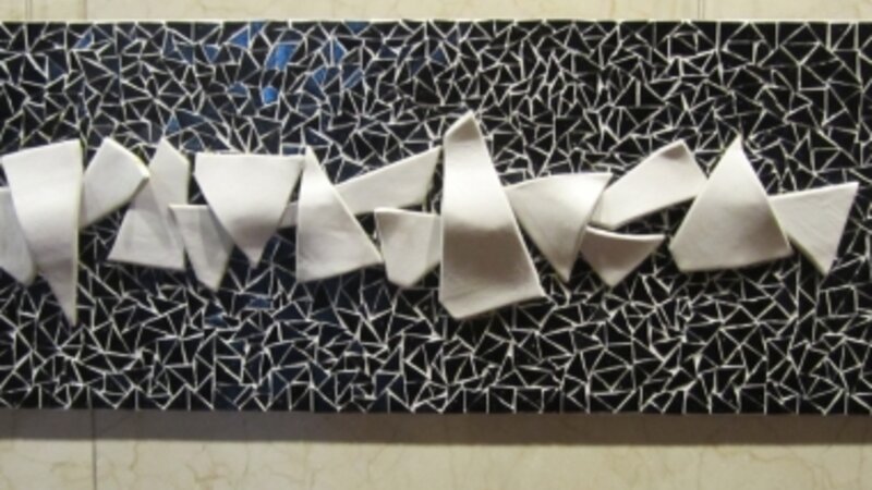 9th Annual Exhibit Black and White Triangle Shards