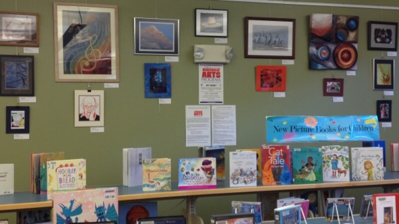 7th Annual Exhibit Artwork on display at the Walt Library, one of four library venues for the exhibition in Lincoln, NE