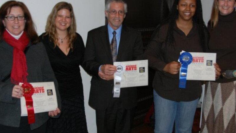 12th Annual Exhibit 2011 Intermediate Award Winners with Amie Potsic, Art in City Hall Program and Jackie Szafara, Executive Director for the NAP