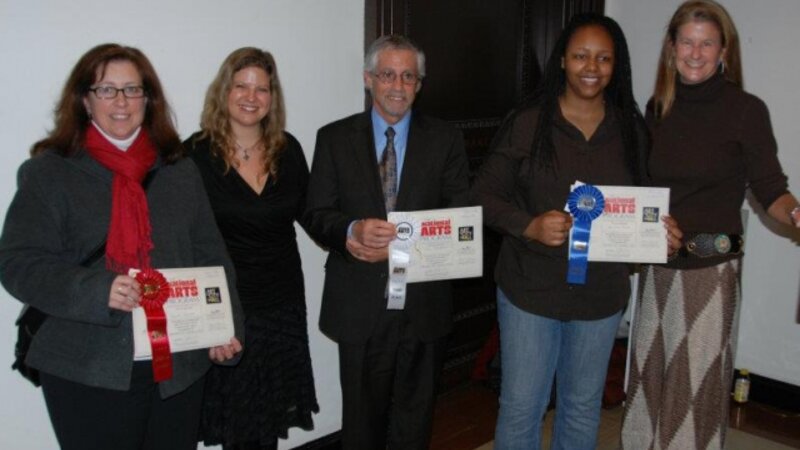 12th Annual Exhibit 2011 Intermediate Award Winners with Amie Potsic, Art in City Hall Program and Jackie Szafara, Executive Director for the NAP