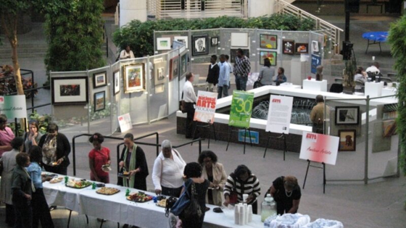 14th Annual Exhibit Attendees take in artwork and food at the 14th Annual Awards Reception in Fulton County