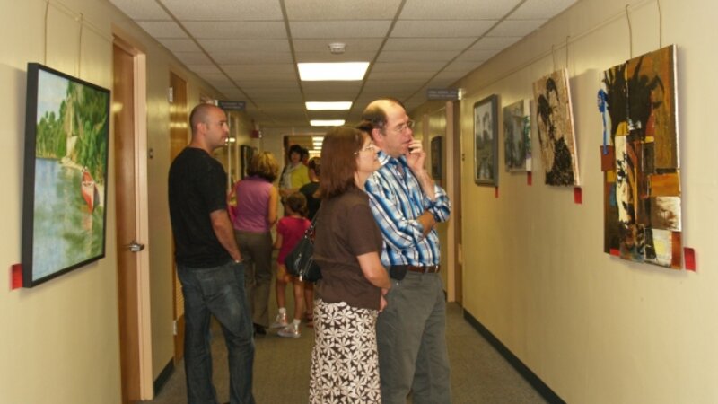 6th Annual Exhibit Attendees at the 2010 Awards Reception take in the art of Seminole County, FL