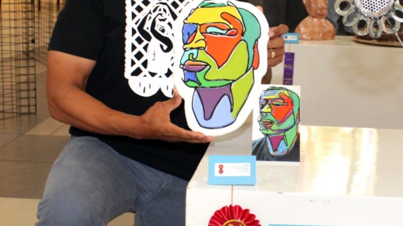 9th Annual Exhibit Art Board Self Portrait