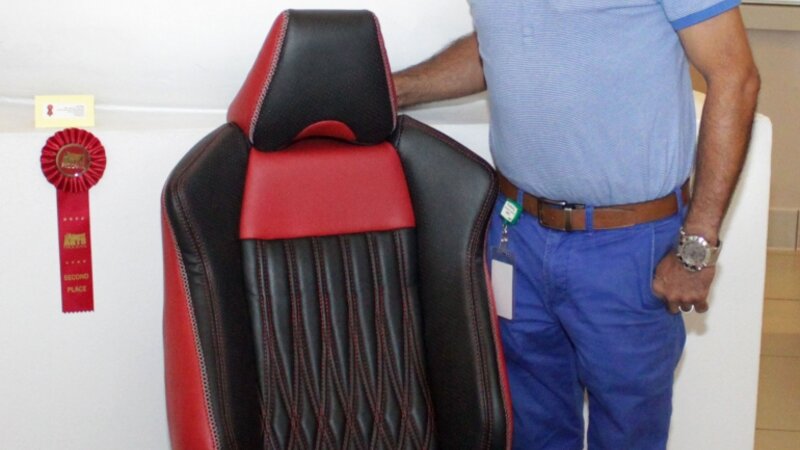 8th Annual Exhibit Sport Care Seat with Alsace Diamond Pleated Stitching
