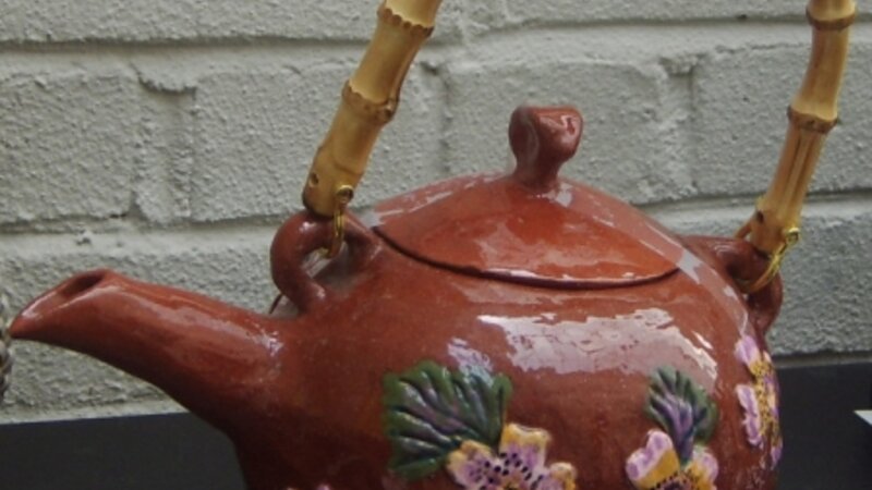 6th Annual Exhibit Floral Teapot