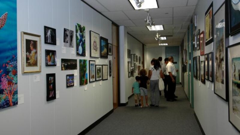 4th Annual Exhibit The 4th Floor Galleries of City Hall covered in artwork