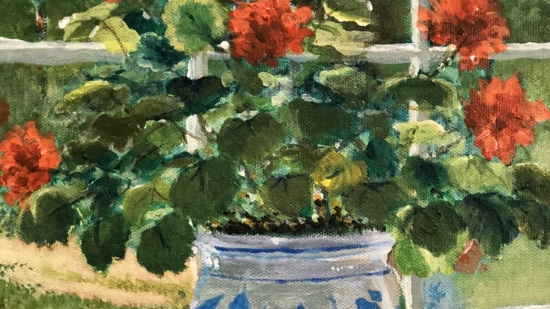 27th Annual Exhibit Flowers in a Porcelain Pot