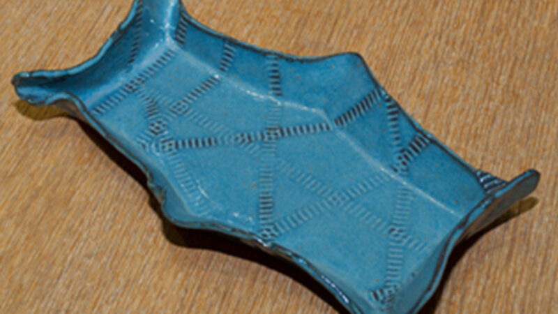 17th Annual Exhibit Blue Ceramic Dish