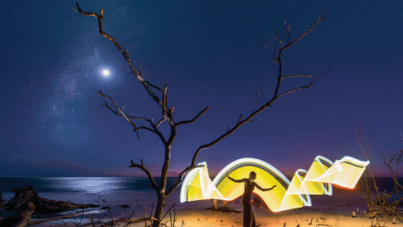 12th Annual Exhibit Dusk at Fort de Soto (single exposure light painting)