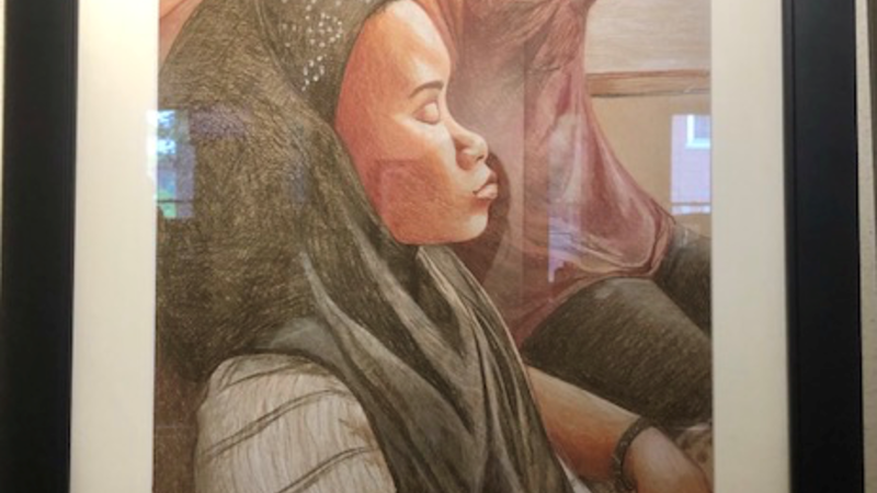 14th Annual Exhibit Two Girls on a Bus