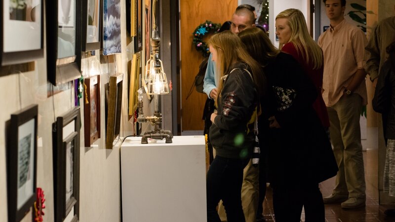 14th Annual Exhibit Visitors taking in the artwork on display at the Block Gallery during the awards reception for Raleigh / Wake County NAP Exhibit