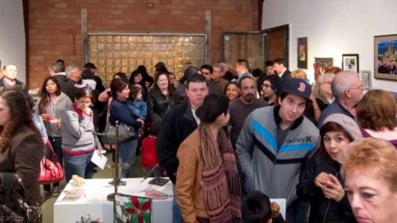 2nd Annual Exhibit The packed SMARTart Project Space during the opening reception of the 2nd Annual VIA Exhibit