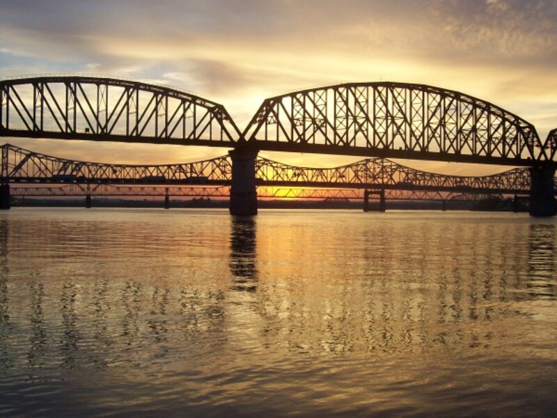 Sunset over the Ohio River
