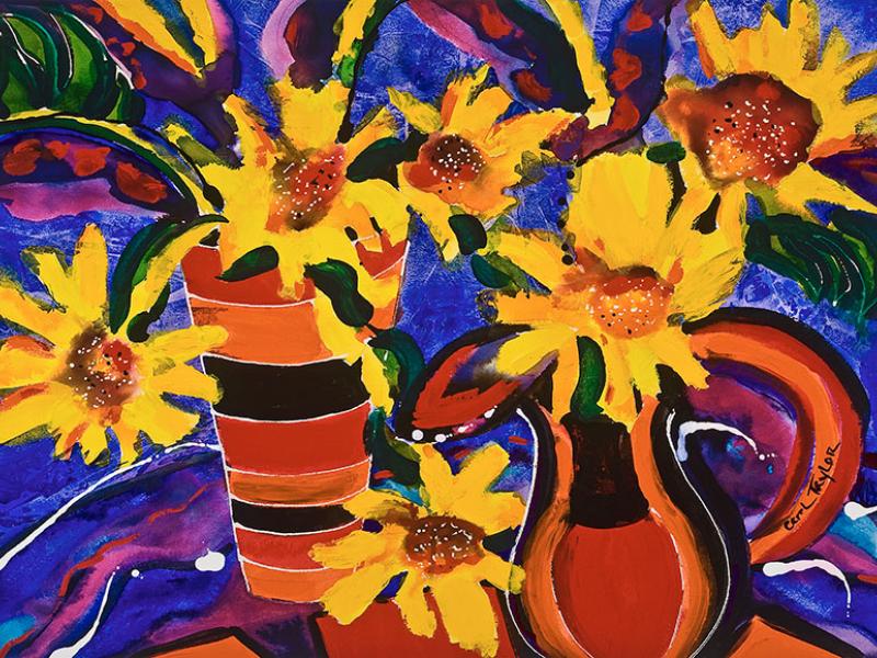 2 Vases of Sunflowers