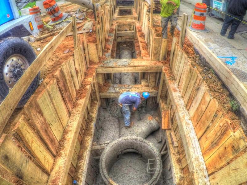 an open trench in north philly