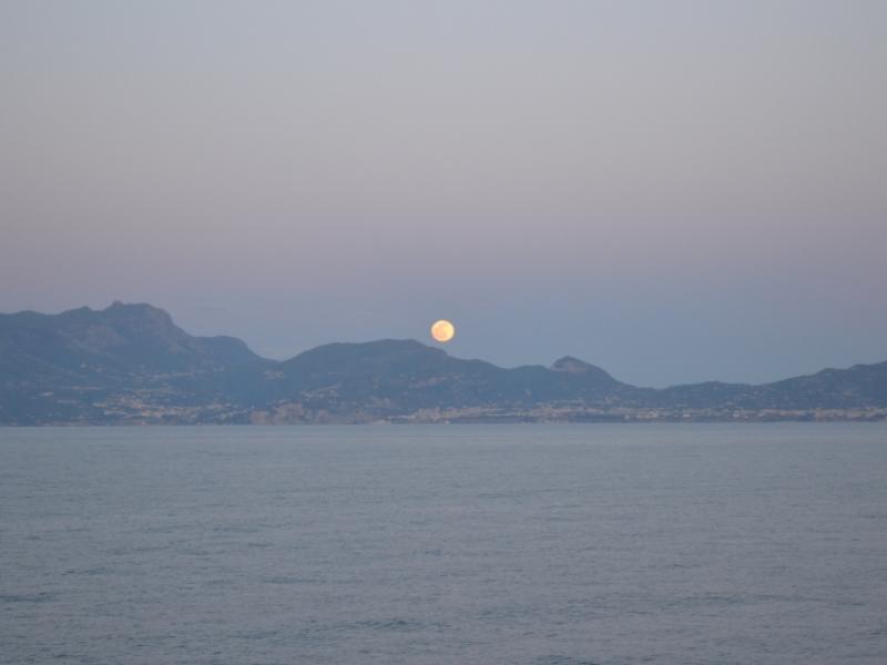 Moon over coast of Turkey