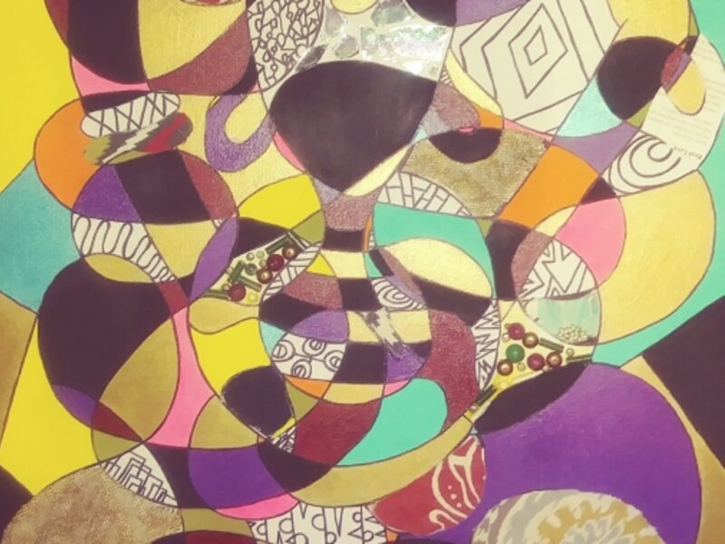 abstract, multi-color, mixed media,painting, acrylic,canvas