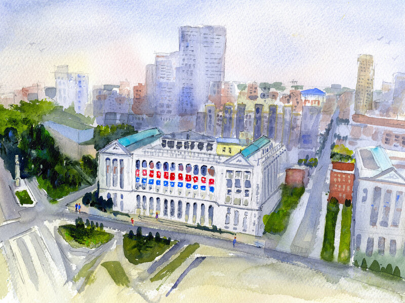 Free Library of Philadelphia Watercolor