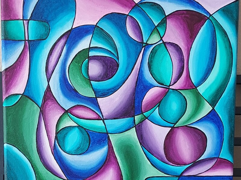 Acrylic painting titled, Oh que, Monte?