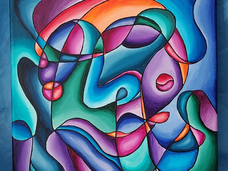 Acrylic painting titled, Lips of Clarise