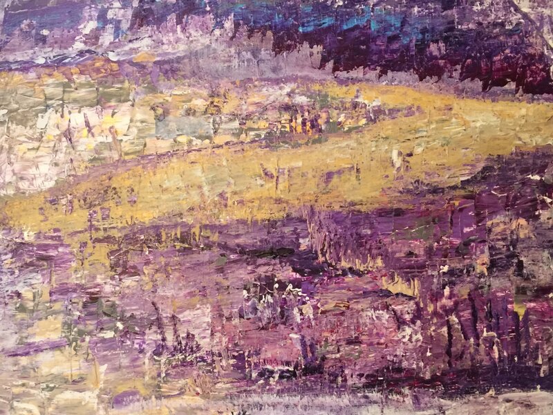 “Lavender Field Beyond City Lights”