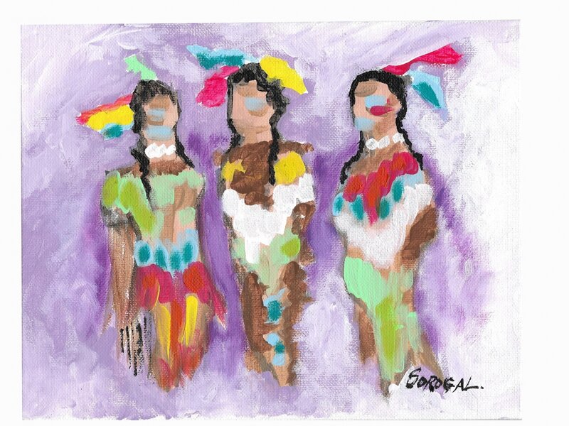 Sorogal Artist Acrylic Abstract 8 x 10 Original Canvas Panel