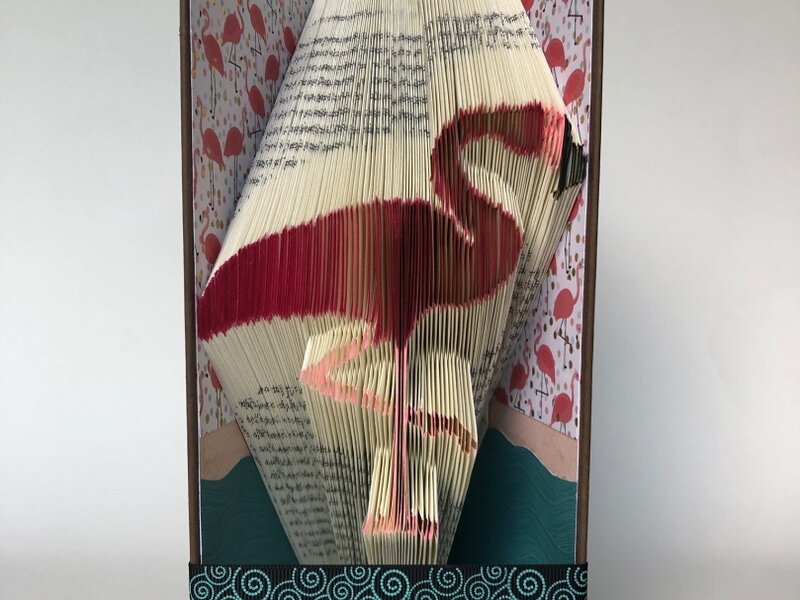 Flamingo Book Sculpture 