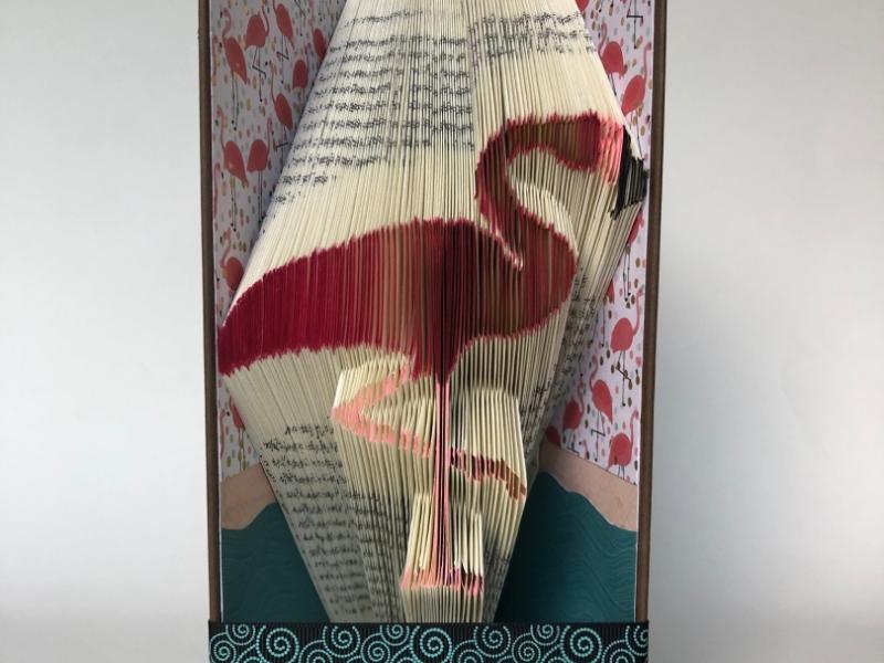 Flamingo Book Sculpture 