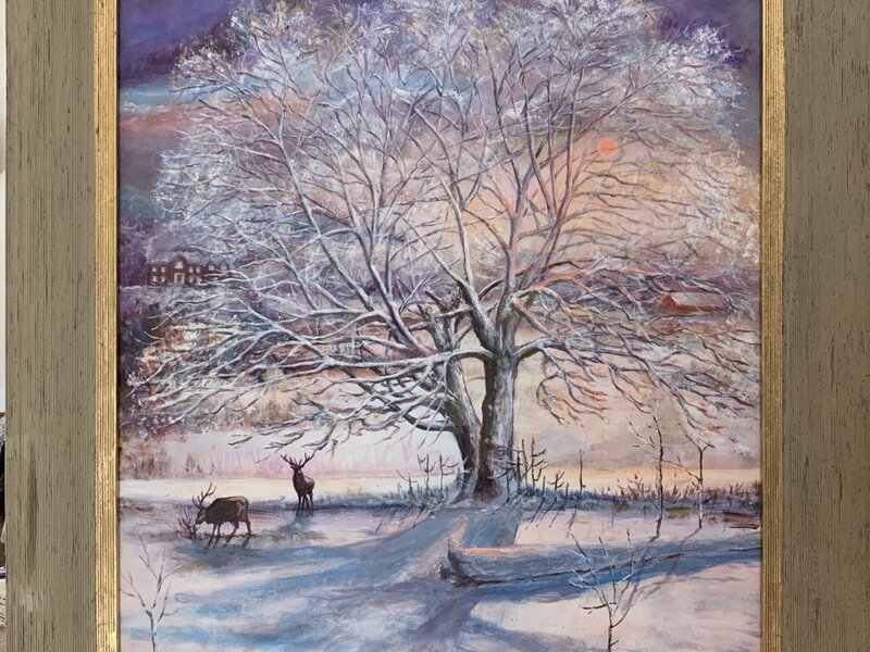Tree at Dusk in frame