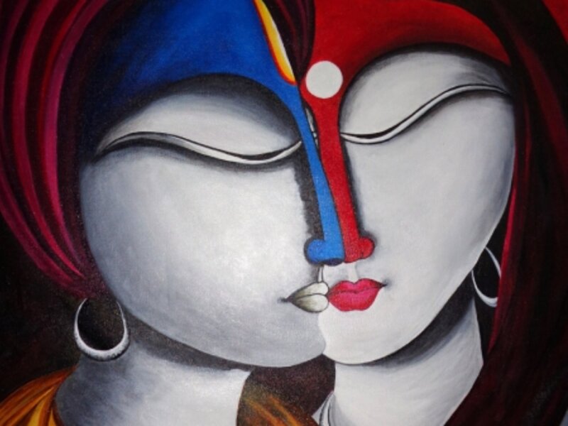 Radha Krishna Painting, Krishna Painting, Original 100% handcrafted