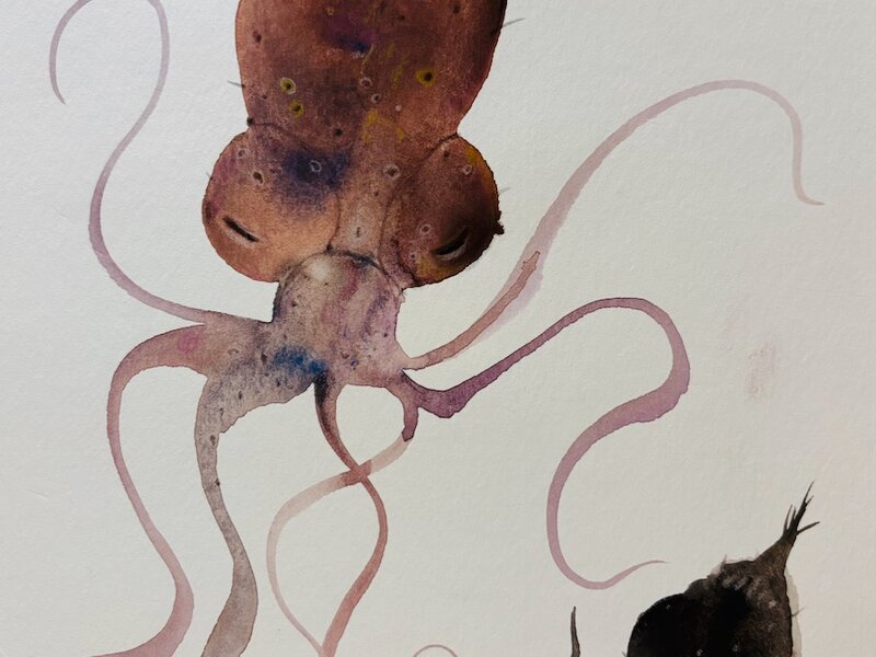 Painting in watercolor and colored pencil, from 2020.