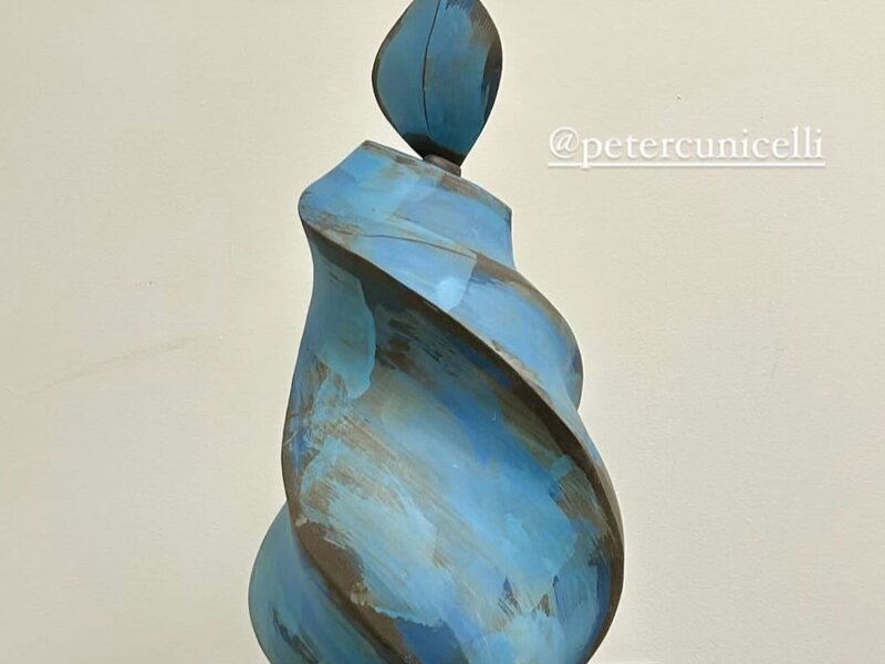 Blue Twisted Bottle