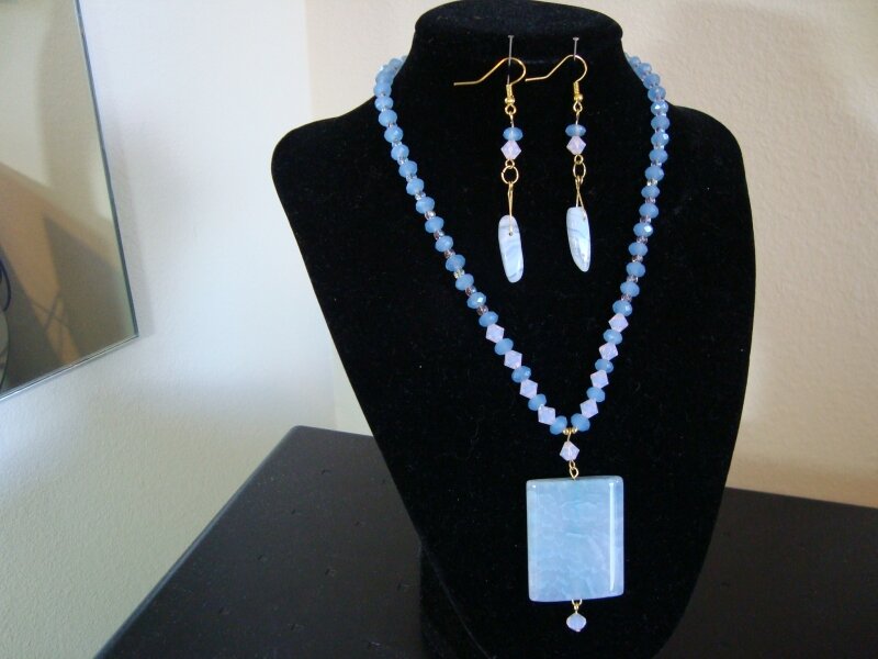 Blue Lace Agate Jewelry Set