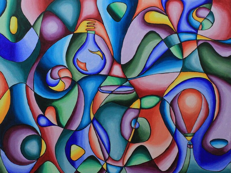 Acrylic painting titled, Congaloon