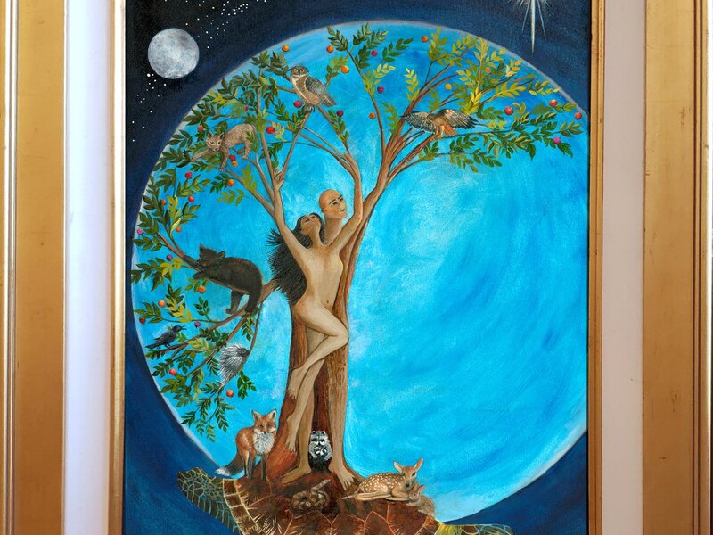 Creation Story - Tree of Life - Humans Emerging from the Elm Tree
