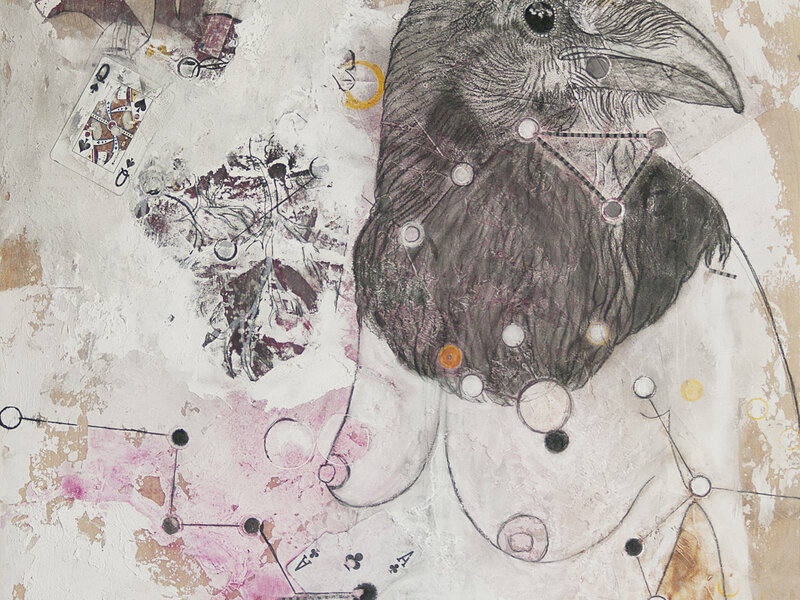 Morrigan Mixed media on board 24" X 24" painting