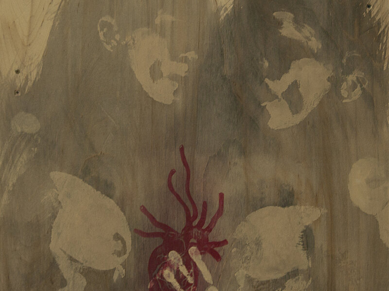 Philia Mixed media on board 24" X 24" painting