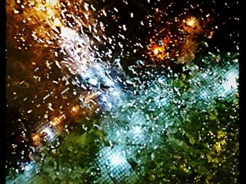 rain, lights, Christmas, weather, window, screen