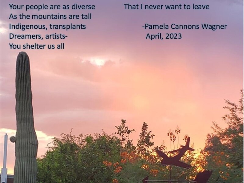 A rainy Tucson sunset from my backyard and poem I wrote.