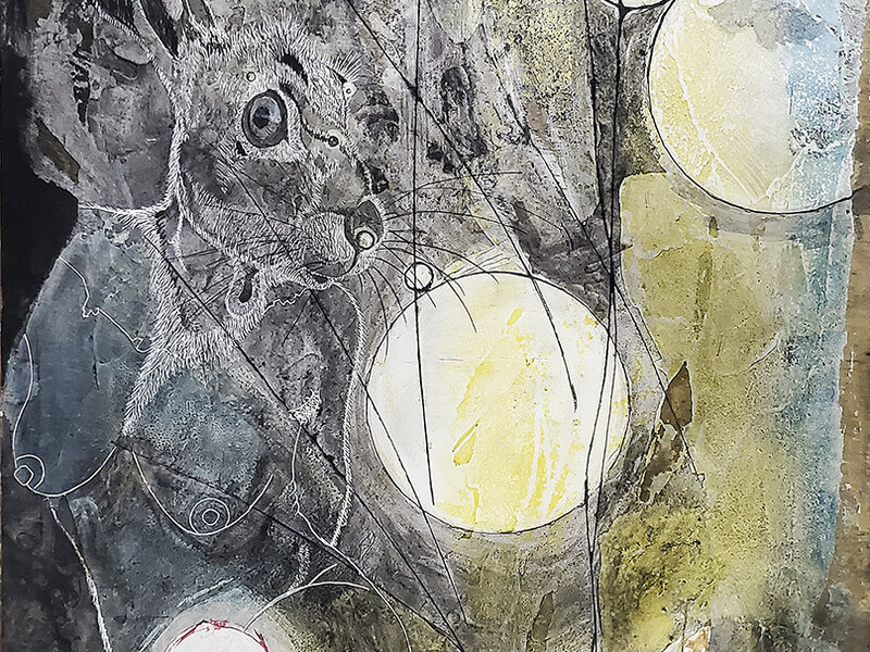 24" X 36", Mixed media on board