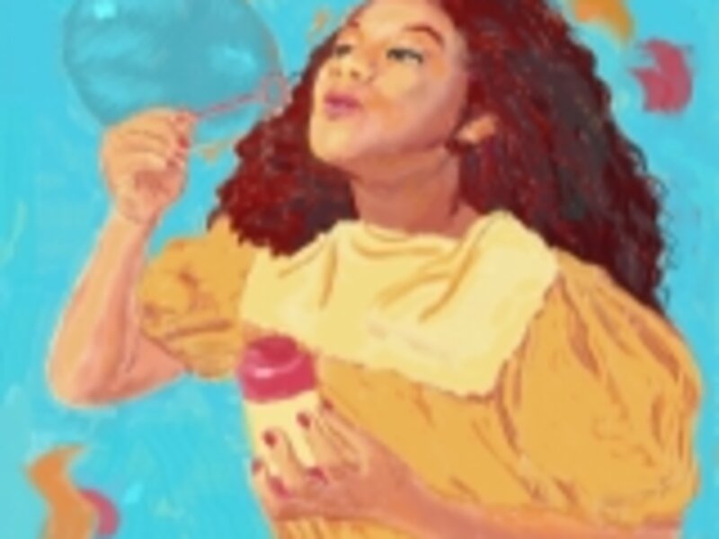 Girl Blowing Bubble