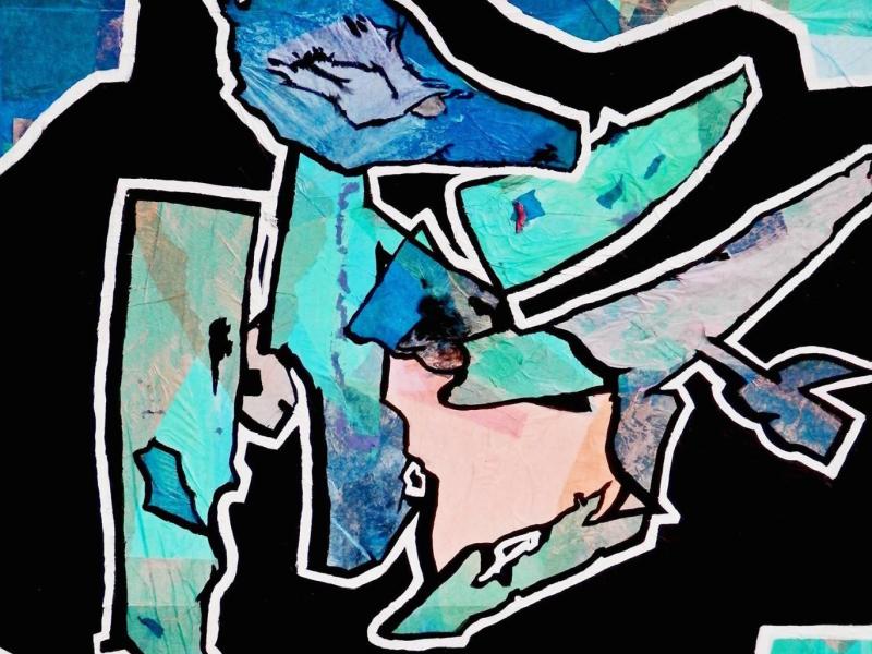 Mixed-media painting