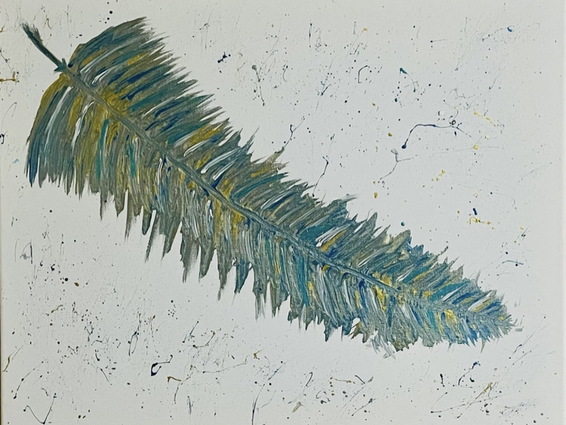 Multi color Blue feather 