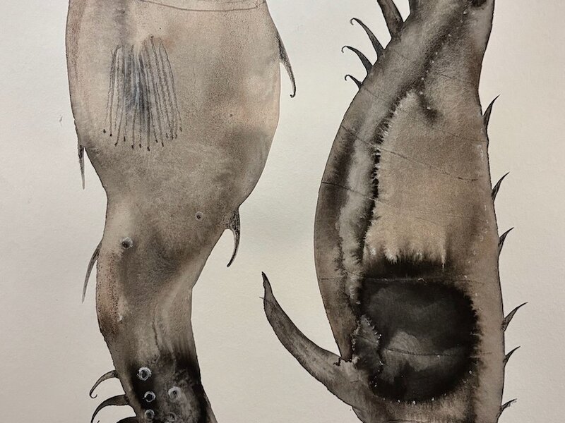 Painting in India ink with washes, 2023. 