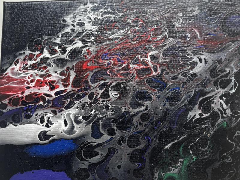 Fluid art American Flag inspired except for the bit of purple in there. 