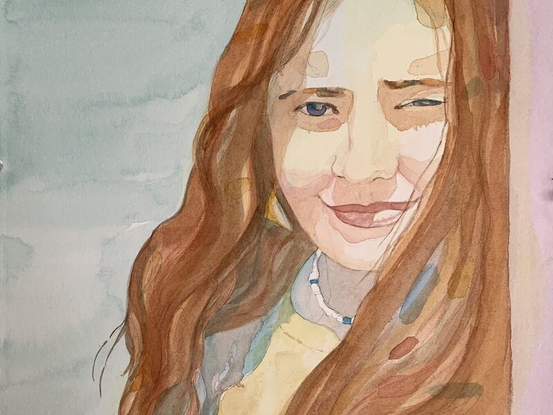 Portrait of a girl in bright sunlight