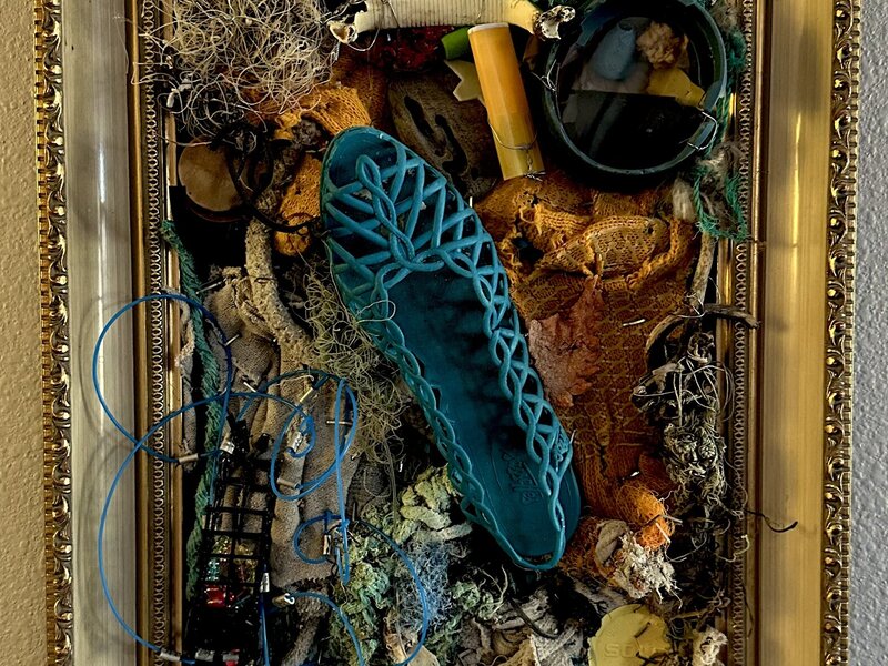 Picture of framed ocean debris