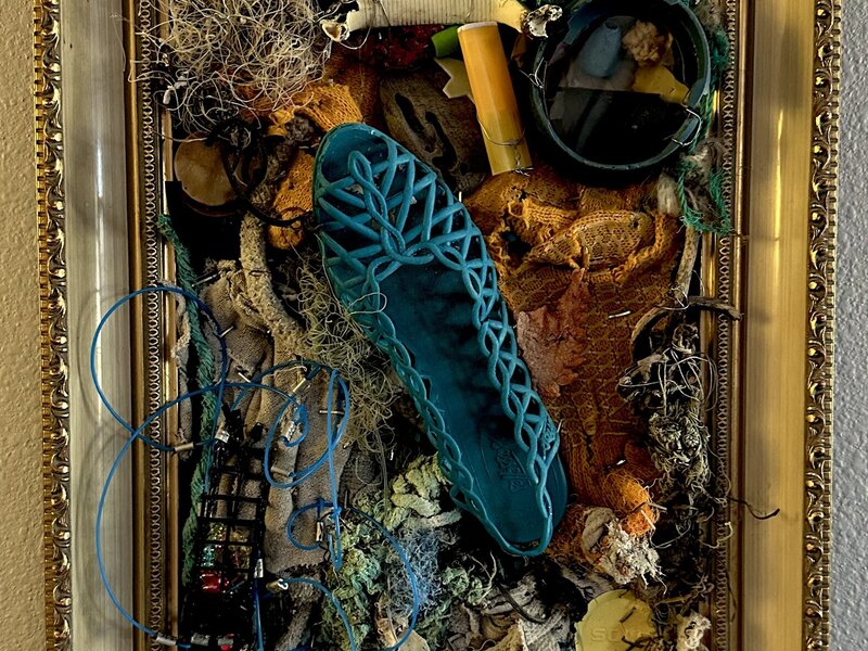 Picture of framed ocean debris